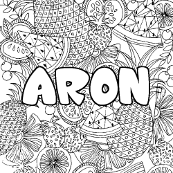 ARON - Fruits mandala background coloring