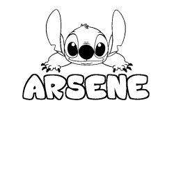 Coloring page first name ARSENE - Stitch background