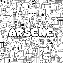 Coloring page first name ARSÈNE - City background