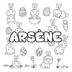 Coloring page first name ARSÈNE - Easter background