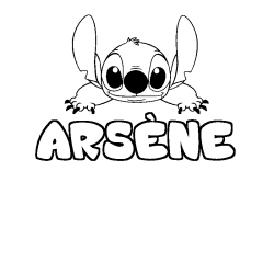 Coloring page first name ARSÈNE - Stitch background