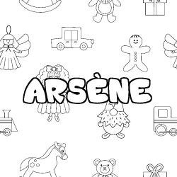 Coloring page first name ARSÈNE - Toys background