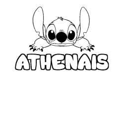 Coloring page first name ATHENAIS - Stitch background