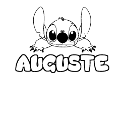 Coloring page first name AUGUSTE - Stitch background