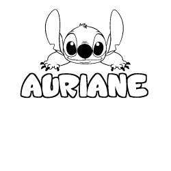 Coloring page first name AURIANE - Stitch background