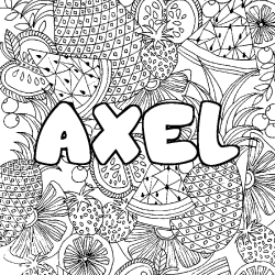 AXEL - Fruits mandala background coloring