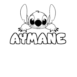 Coloring page first name AYMANE - Stitch background