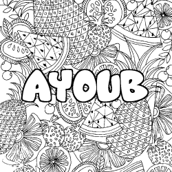 AYOUB - Fruits mandala background coloring