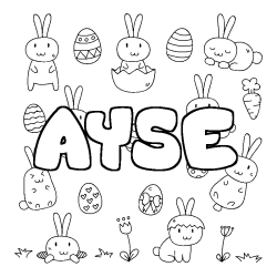 Coloring page first name AYSE - Easter background