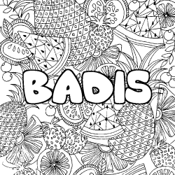 BADIS - Fruits mandala background coloring