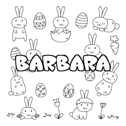 Coloring page first name BARBARA - Easter background
