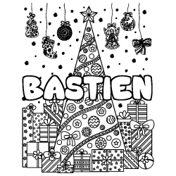 BASTIEN - Christmas tree and presents background coloring