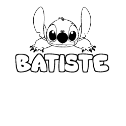 Coloring page first name BATISTE - Stitch background