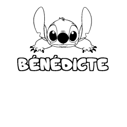 Coloring page first name BÉNÉDICTE - Stitch background