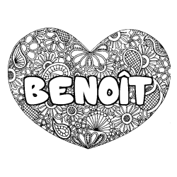 BENO&Icirc;T - Heart mandala background coloring