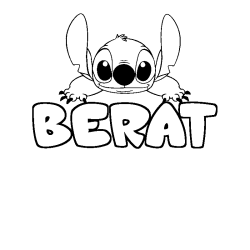 Coloring page first name BERAT - Stitch background