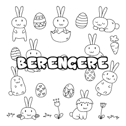 Coloring page first name BERENGERE - Easter background