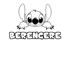 Coloring page first name BERENGERE - Stitch background