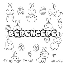 Coloring page first name BÉRENGÈRE - Easter background