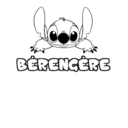 Coloring page first name BÉRENGÈRE - Stitch background