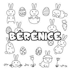 Coloring page first name BÉRÉNICE - Easter background