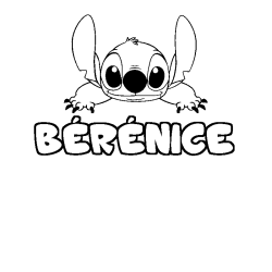 Coloring page first name BÉRÉNICE - Stitch background