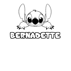 Coloring page first name BERNADETTE - Stitch background