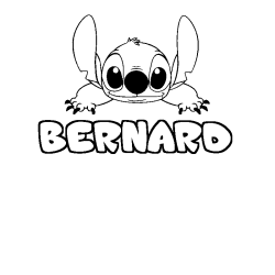 Coloring page first name BERNARD - Stitch background