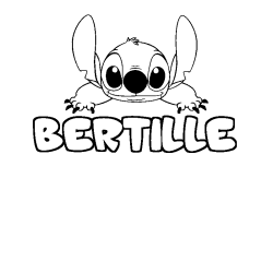 Coloring page first name BERTILLE - Stitch background