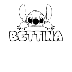 Coloring page first name BETTINA - Stitch background