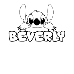 Coloring page first name BEVERLY - Stitch background