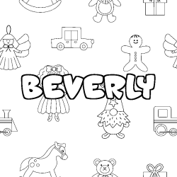 Coloring page first name BEVERLY - Toys background
