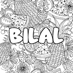 BILAL - Fruits mandala background coloring