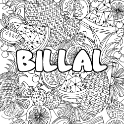 BILLAL - Fruits mandala background coloring