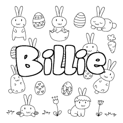 Coloring page first name Billie - Easter background