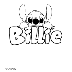 Coloring page first name Billie - Stitch background
