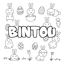 Coloring page first name BINTOU - Easter background