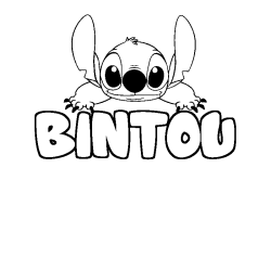 Coloring page first name BINTOU - Stitch background
