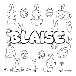 Coloring page first name BLAISE - Easter background