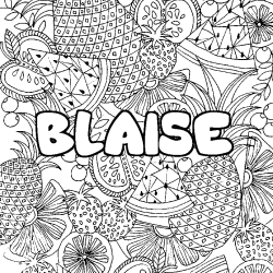 BLAISE - Fruits mandala background coloring