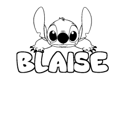 Coloring page first name BLAISE - Stitch background