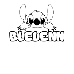 Coloring page first name BLEUENN - Stitch background
