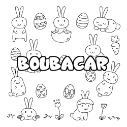 Coloring page first name BOUBACAR - Easter background