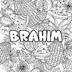 BRAHIM - Fruits mandala background coloring