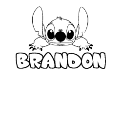 Coloring page first name BRANDON - Stitch background