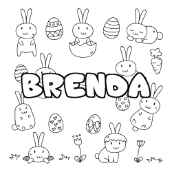 Coloring page first name BRENDA - Easter background