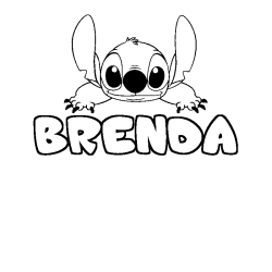 Coloring page first name BRENDA - Stitch background