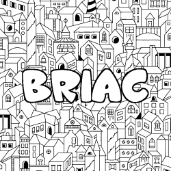 Coloring page first name BRIAC - City background