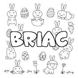 Coloring page first name BRIAC - Easter background