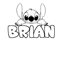 Coloring page first name BRIAN - Stitch background